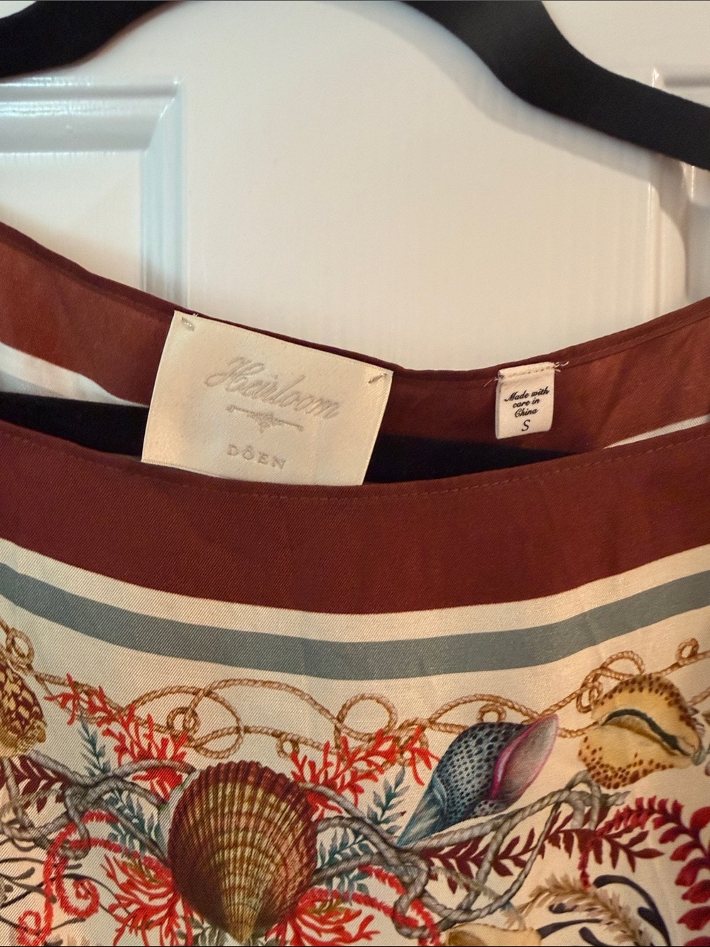 Doen Coral Reef Print Mini Dress in Cream, Rust, Teal - Picture 5 of 8